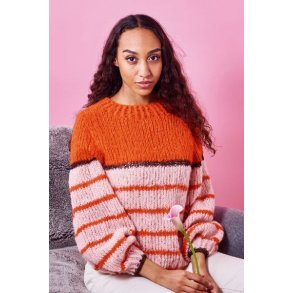 Sweater m. striber i Fash. Light Luxury og Lam