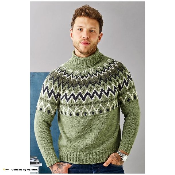 Sweater med mnstret brestykke til herrer