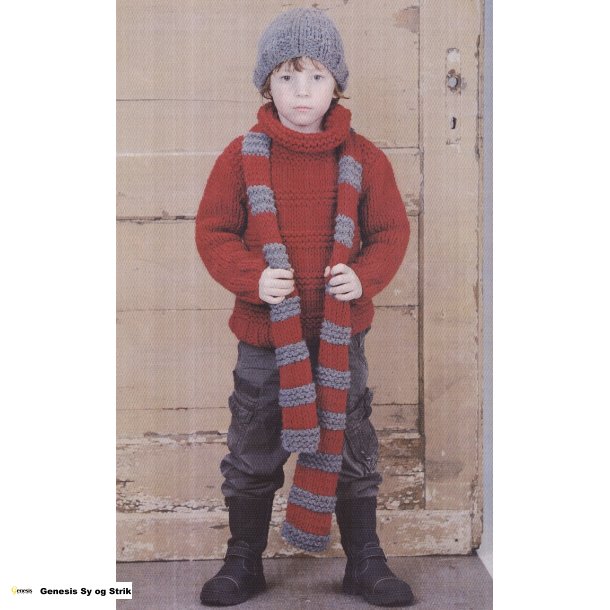 Brnesweater, halstrklde og hue