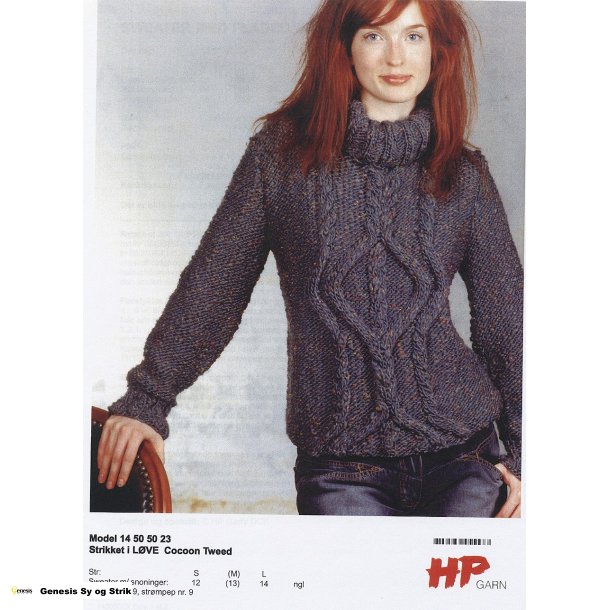 Sweater med fladedkkende snoninger