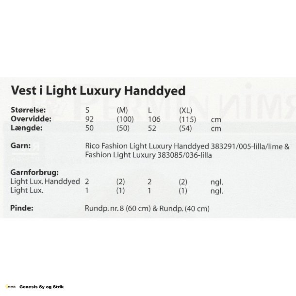 Vest i Light Luxury Handdyed