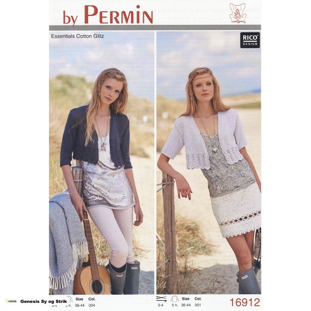 Damejakke med kant af hulmnster