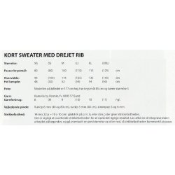 Kort Sweater med drejet rib