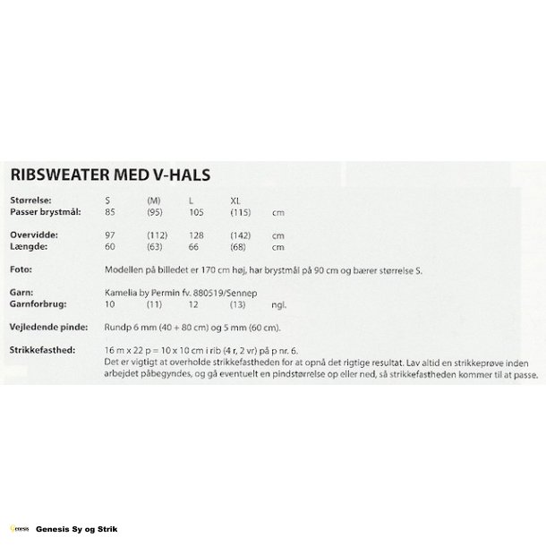 Ribsweater med v - hals