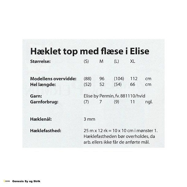Hklet top med flse i Elise