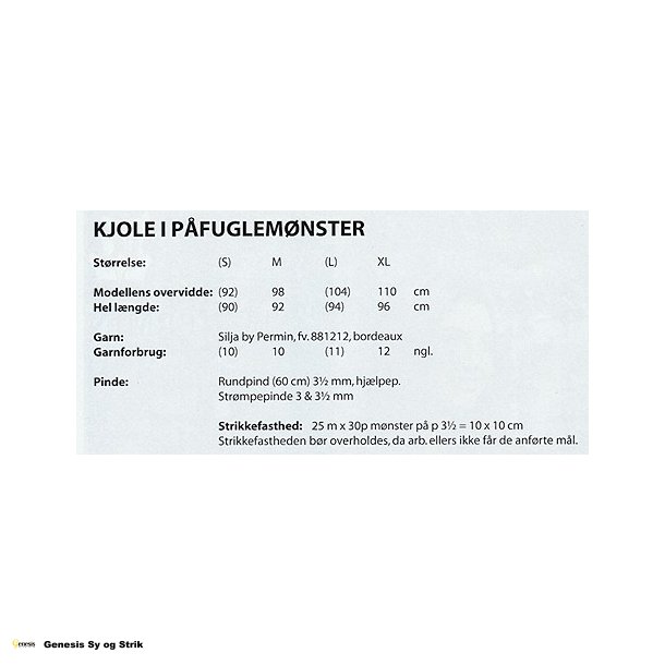 Kjole i pfuglemnster