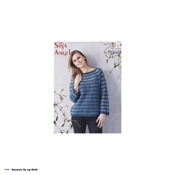 Stribet raglan bluse med Angel