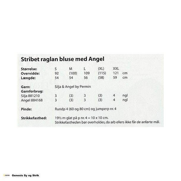Stribet raglan bluse med Angel