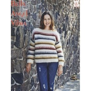 Bred bluse med striber