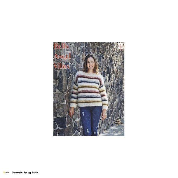 Bred bluse med striber