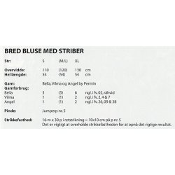 Bred bluse med striber