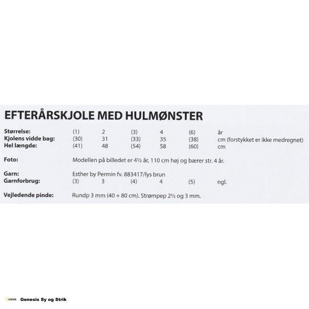 Efterrskjole med hulmnster
