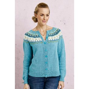 Cardigan med mnstret brestykke