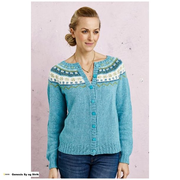 Cardigan med mnstret brestykke