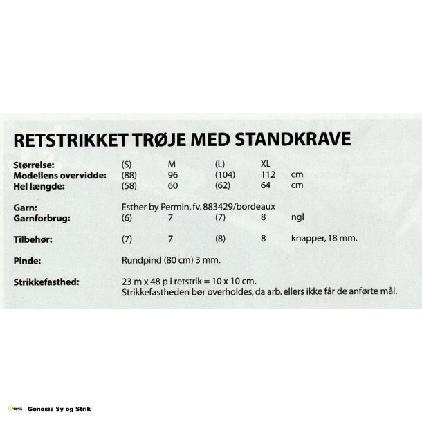 Retstrikket trje med standkrave