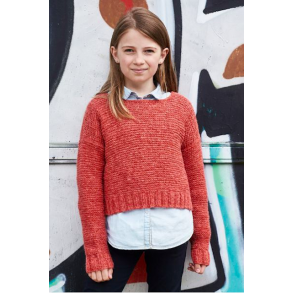 Letstrikket storsweater i retstrikning