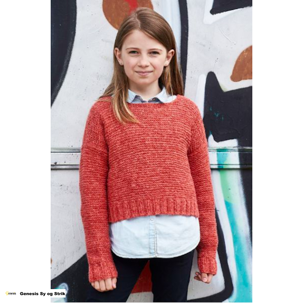 Letstrikket storsweater i retstrikning