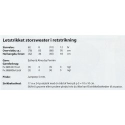 Letstrikket storsweater i retstrikning