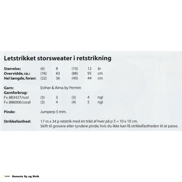 Letstrikket storsweater i retstrikning