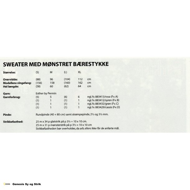 Sweater med mnstret brestykke