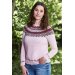 Sweater med mønstret bærestykke