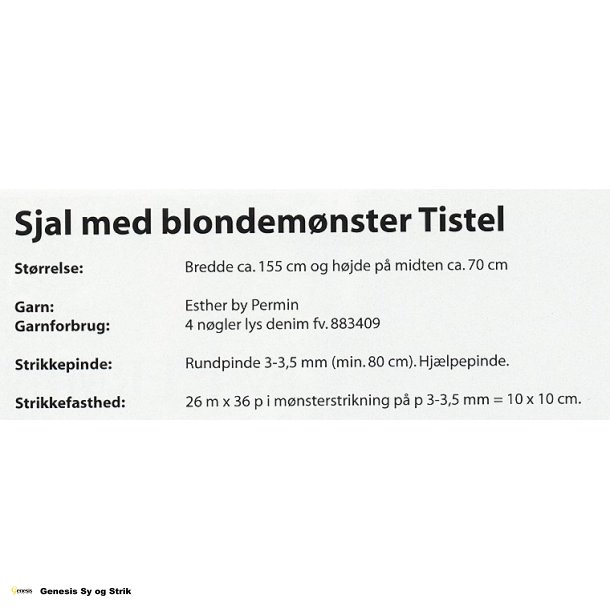 Sjal med blondemnster Tistel