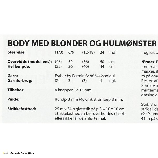 Body med blonder og hulmnster