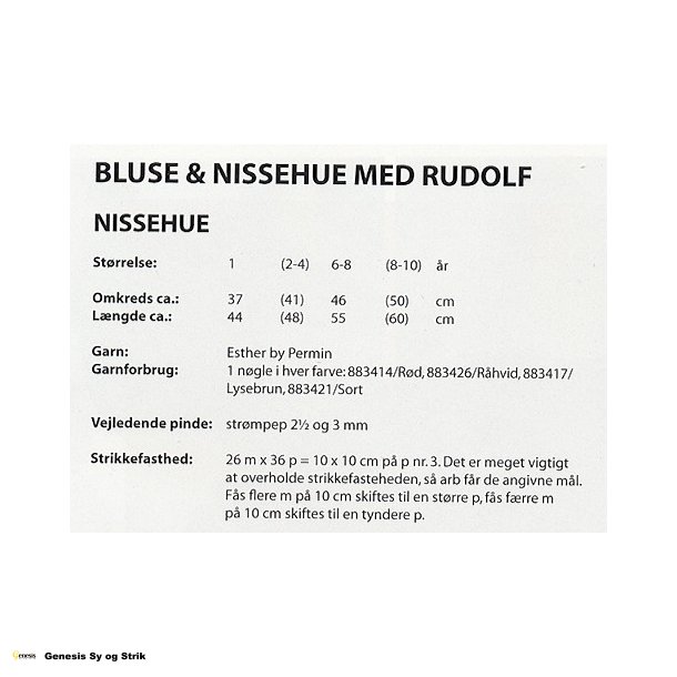 Bluse &amp; Nissehue med Rudolf
