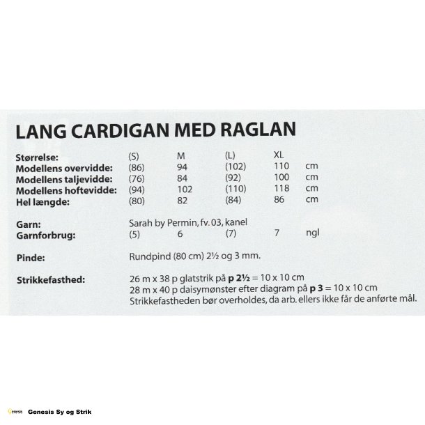 Lang cardigan med raglan