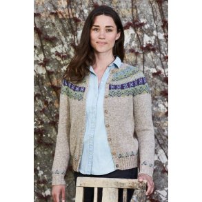 Cardigan med mnstret brestykke