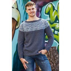 Herresweater med mnster og struktur