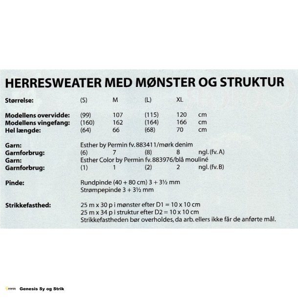 Herresweater med mnster og struktur