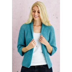 Jakke i dobbelt garn & dobbelt perlestrik