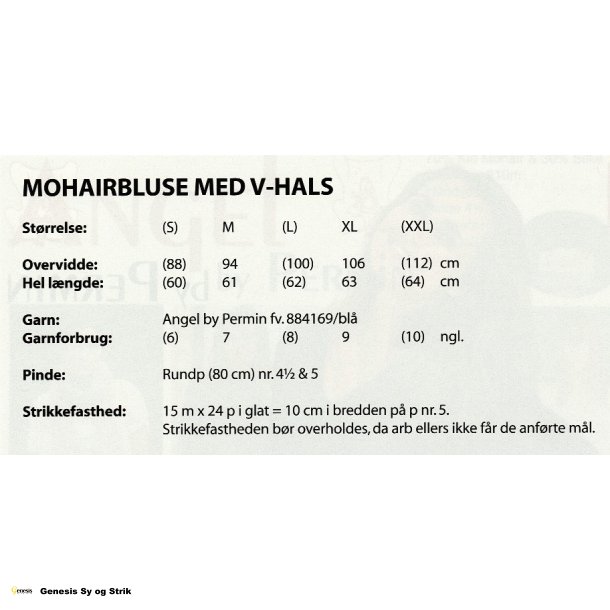 Mohairbluse med V-hals