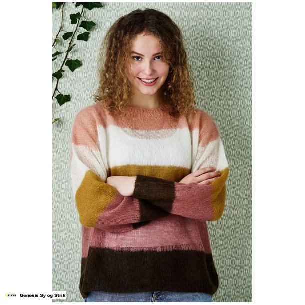 Stribet Sweater i Angel