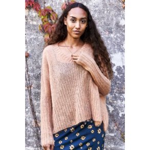 Bredbluse med ribmnster