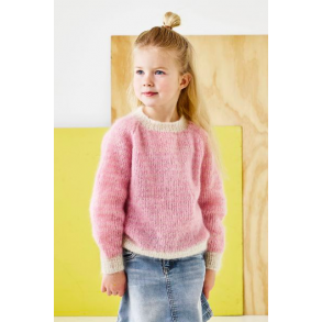 Raglan sweater m. striber til brn