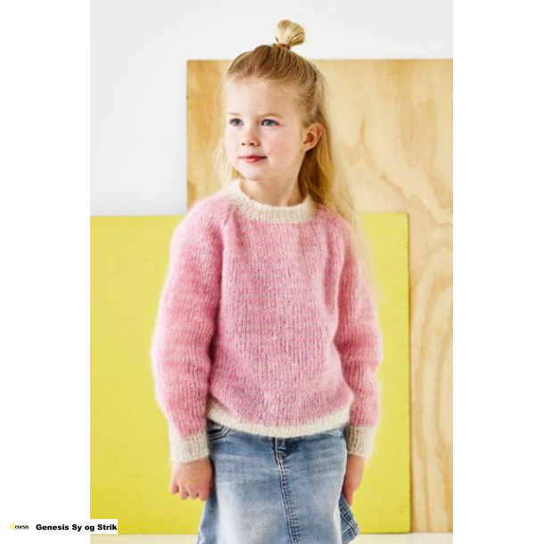 Raglan sweater m. striber til brn