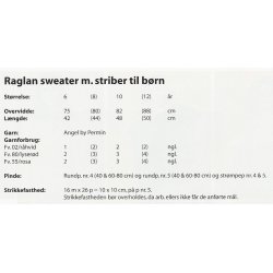 Raglan sweater m. striber til brn