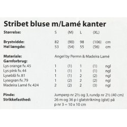 Stribet bluse m/ Lam kanter