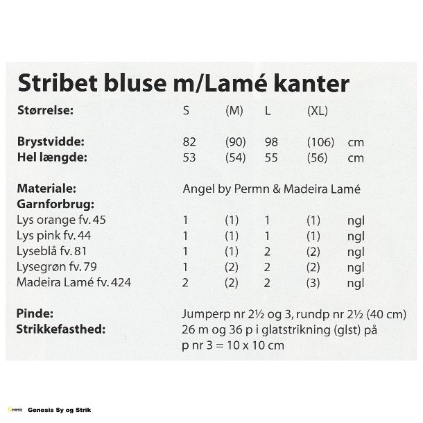 Stribet bluse m/ Lam kanter
