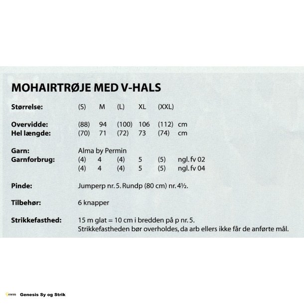 Mohairtrje med V - hals