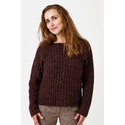 Raglanbluse i rib m/lange rmer