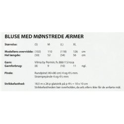 Bluse med mnstrede rmer