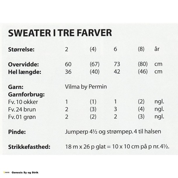 Sweater i tre farver