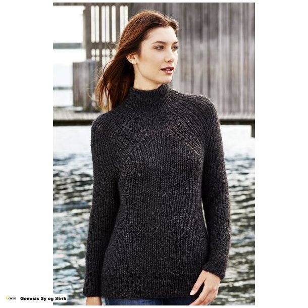 Sweater med dyb raglan