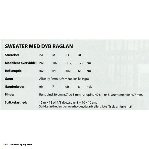 Sweater med dyb raglan