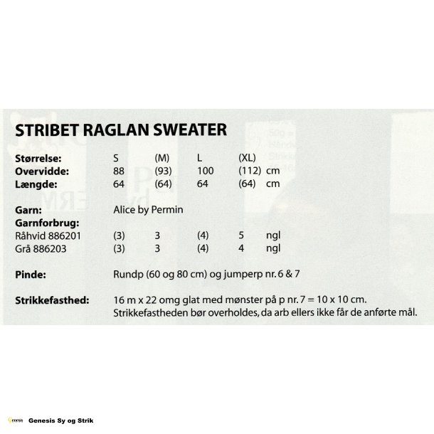 Stribet raglan sweater