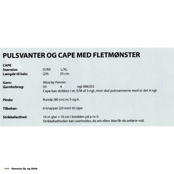 Pulsvanter og Cape med fletmnster