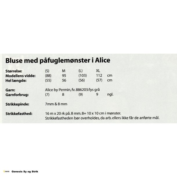 Bluse med pfuglemnster i Alice